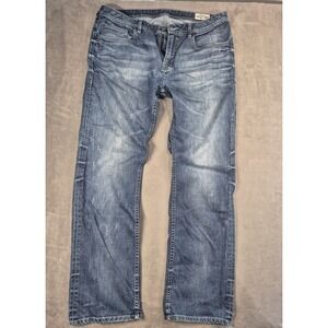 Buffalo David Bitton Six-X Slim Straight Jeans Mens 38x34 Blue Denim